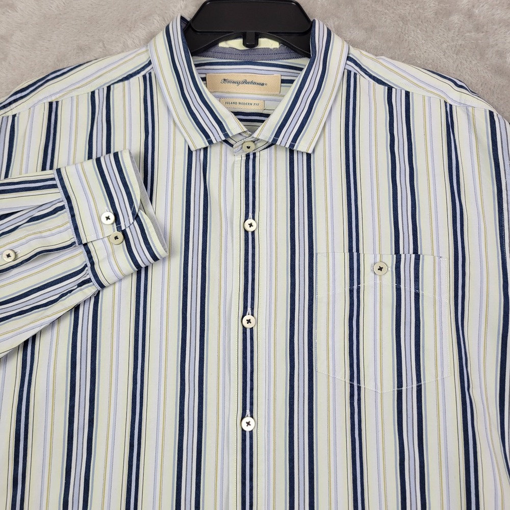 Tommy Bahama Shirt Mens XLX Island Modern Fit Multi-Colored Button Long Sleeve
